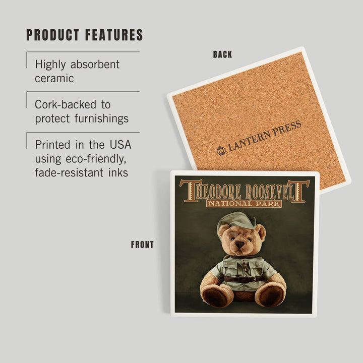 Theodore Roosevelt National Park, Teddy Bear, Coasters Coasters Lantern Press 