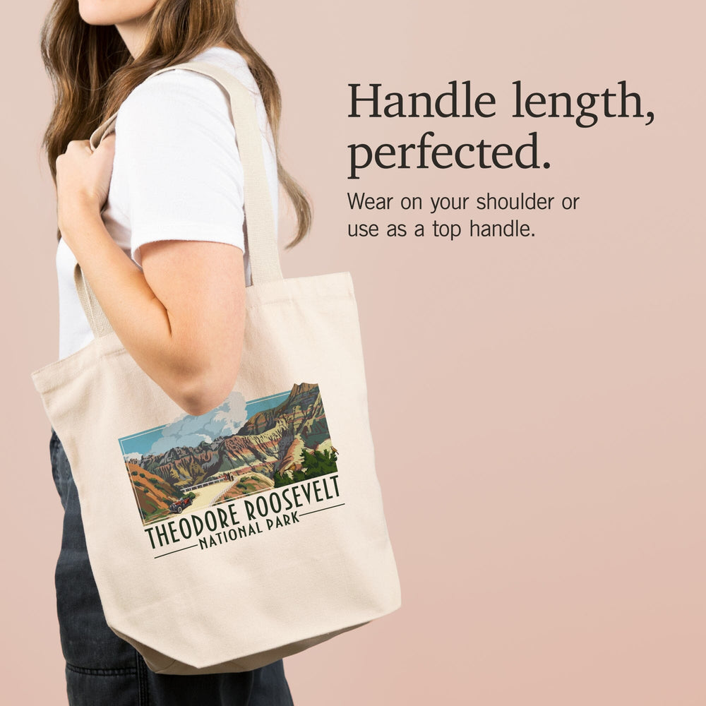 Theodore Roosevelt NP, North Dakota, Road Scene, Alt, Tote Bag Totes Lantern Press 