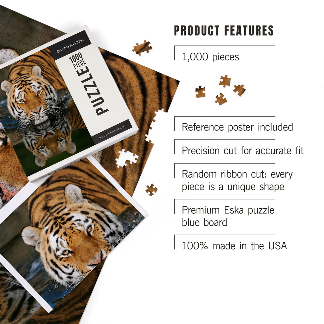 Tiger Reflection, Jigsaw Puzzle Puzzle Lantern Press 