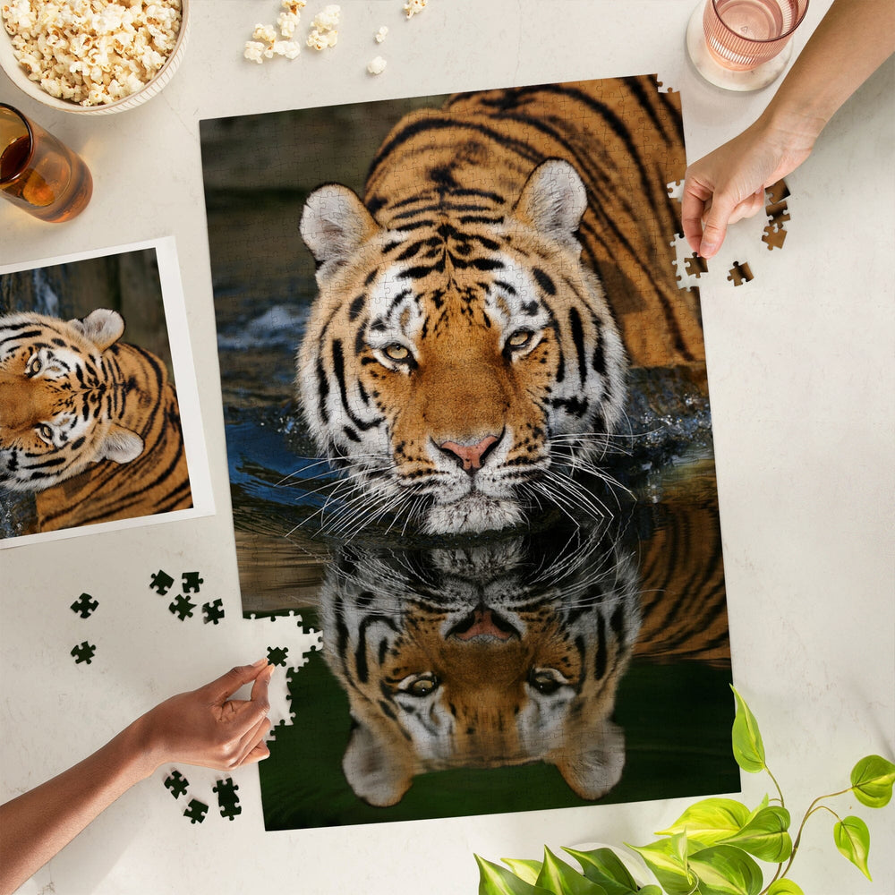 Tiger Reflection, Jigsaw Puzzle Puzzle Lantern Press 