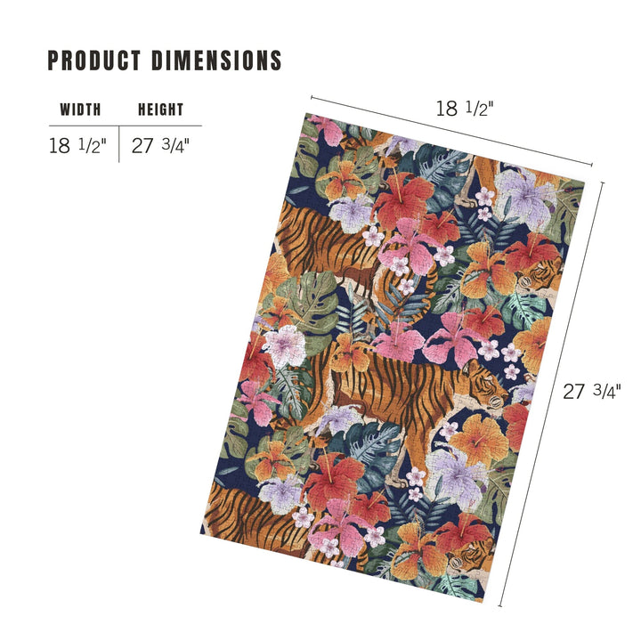 Tigers and Flowers, Seamless Vector Pattern, Jigsaw Puzzle Puzzle Lantern Press 