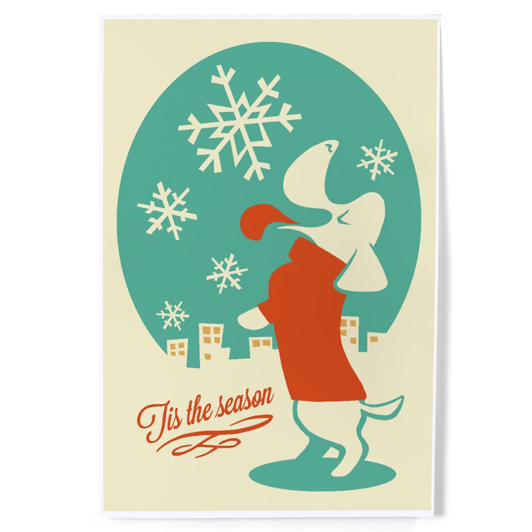 Tis the Season, Dog, Retro Christmas, Art & Giclee Prints Art Lantern Press 