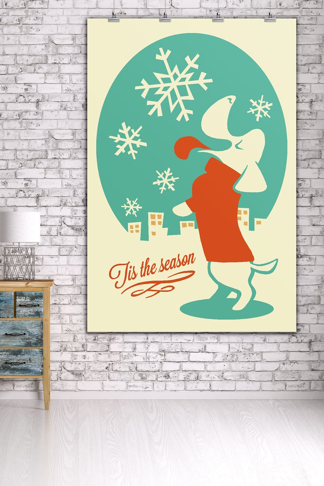 Tis the Season, Dog, Retro Christmas, Art & Giclee Prints Art Lantern Press 36 x 54 Giclee Print 