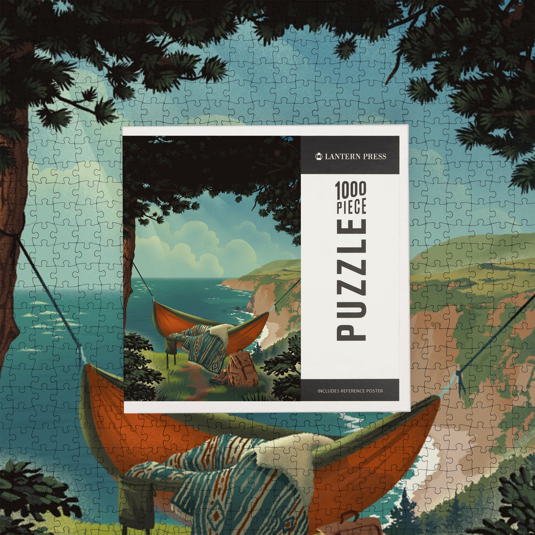 Today's Office, Coastal Series, Hammock on Beach,, Jigsaw Puzzle Puzzle Lantern Press 