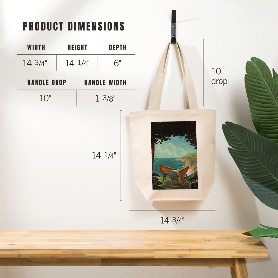 Today's Office, Coastal Series, Hammock on Beach,, Tote Bag Totes Lantern Press 