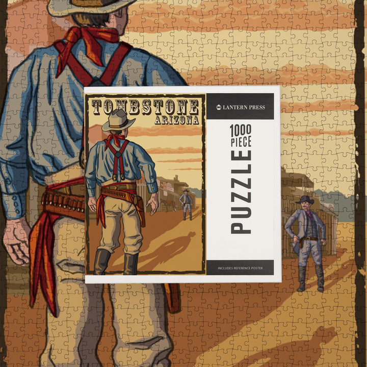 Tombstone, Arizona, Cowboy Standoff, Jigsaw Puzzle Puzzle Lantern Press 