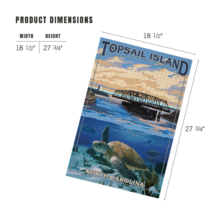 Topsail Island, North Carolina, Bridge View, Jigsaw Puzzle Puzzle Lantern Press 