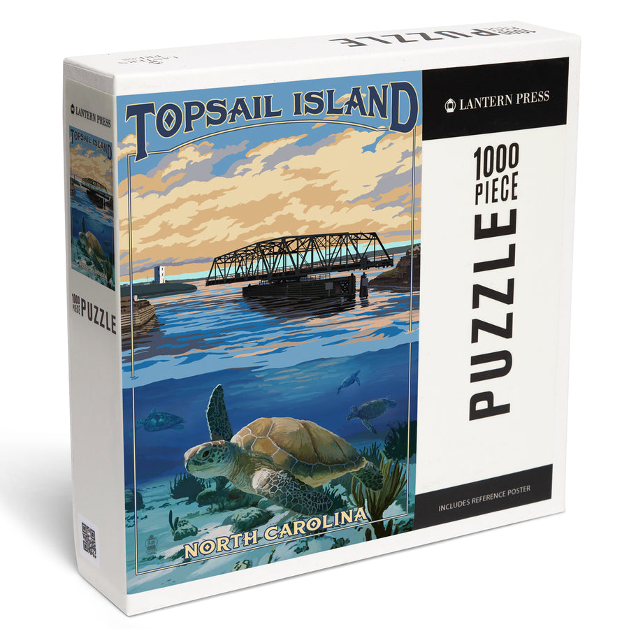 Topsail Island, North Carolina, Bridge View, Jigsaw Puzzle Puzzle Lantern Press 