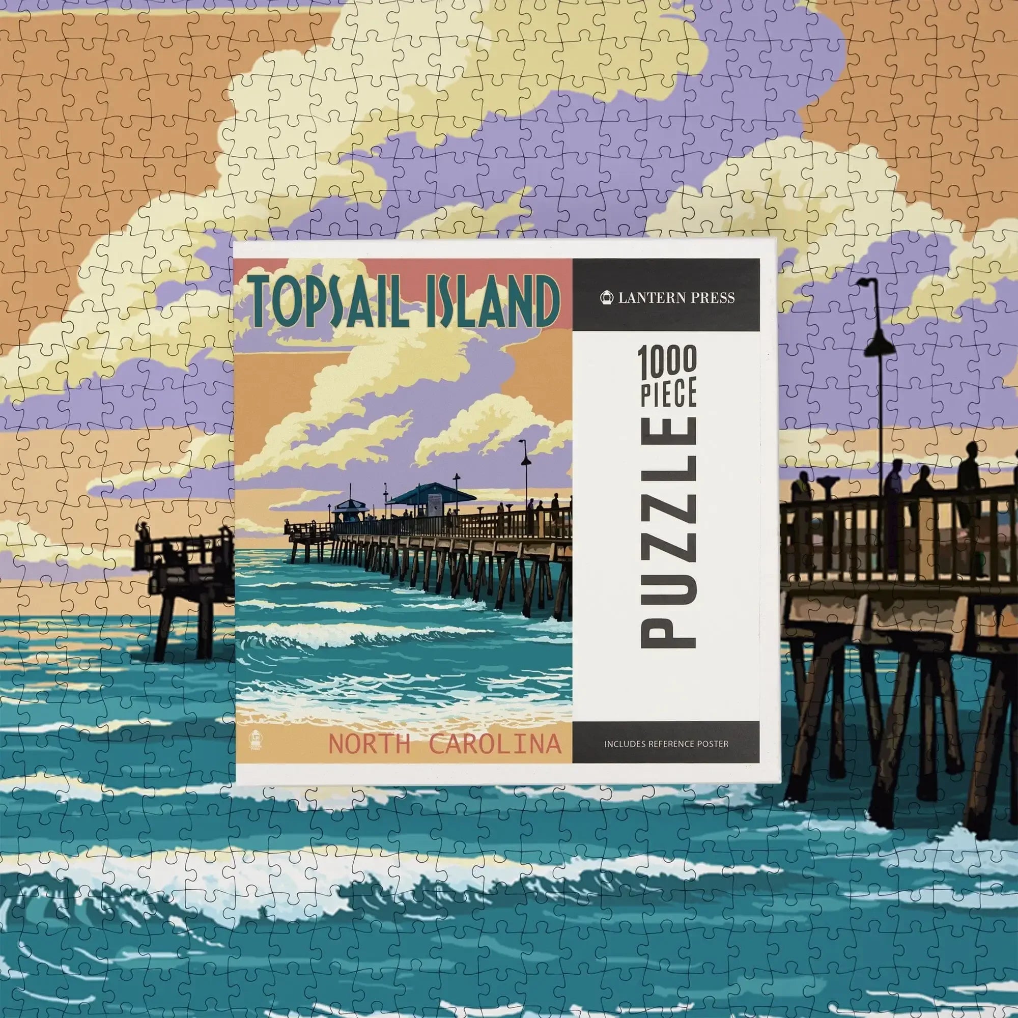Topsail Island, North Carolina, Pier and Sunset, 1000 piece jigsaw