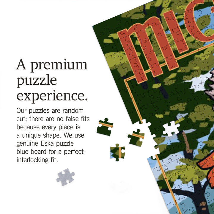 Torch Lake, Michigan, Destinations Sign, Jigsaw Puzzle Puzzle Lantern Press 
