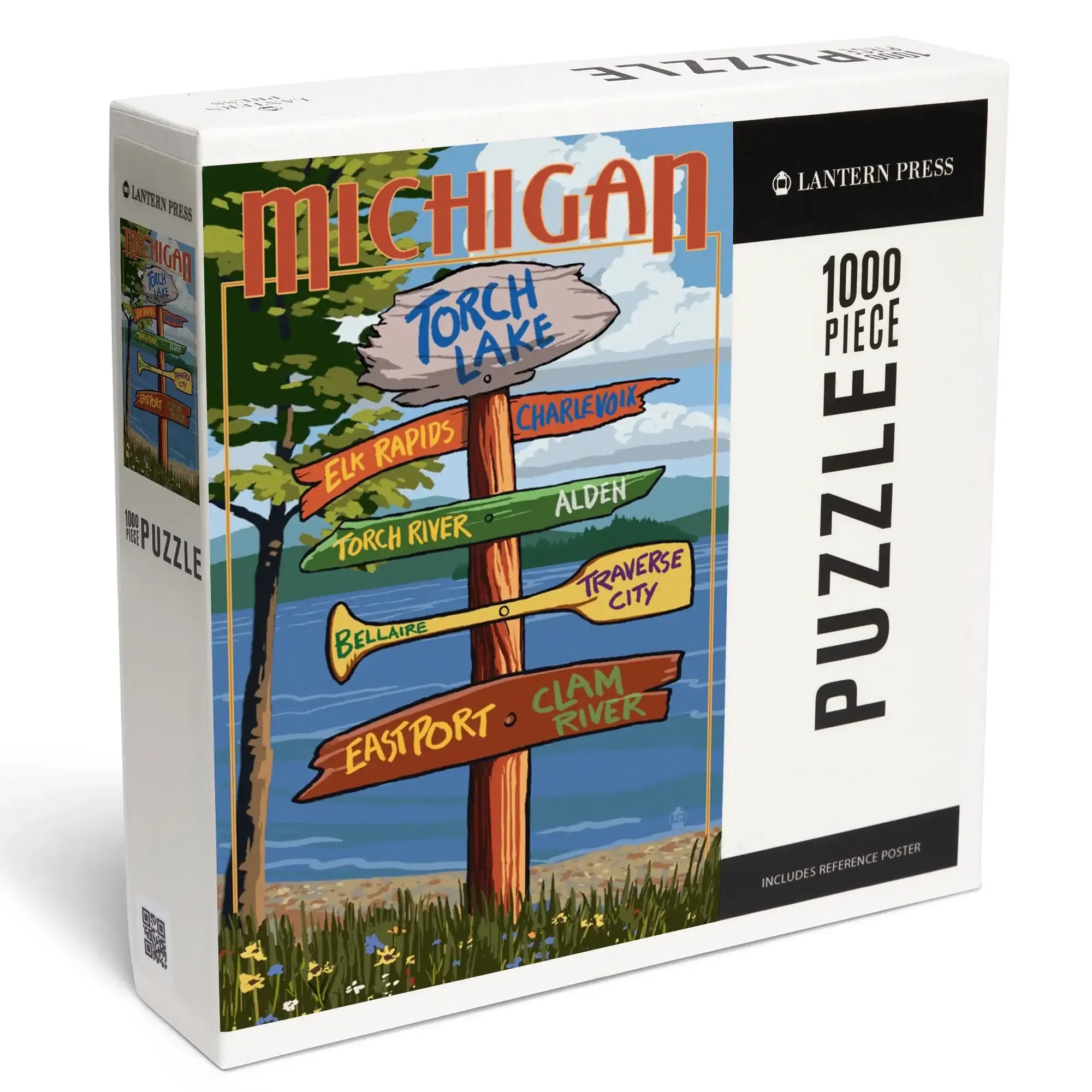 Torch Lake, Michigan, Destinations Sign, 1000 piece jigsaw puzzle