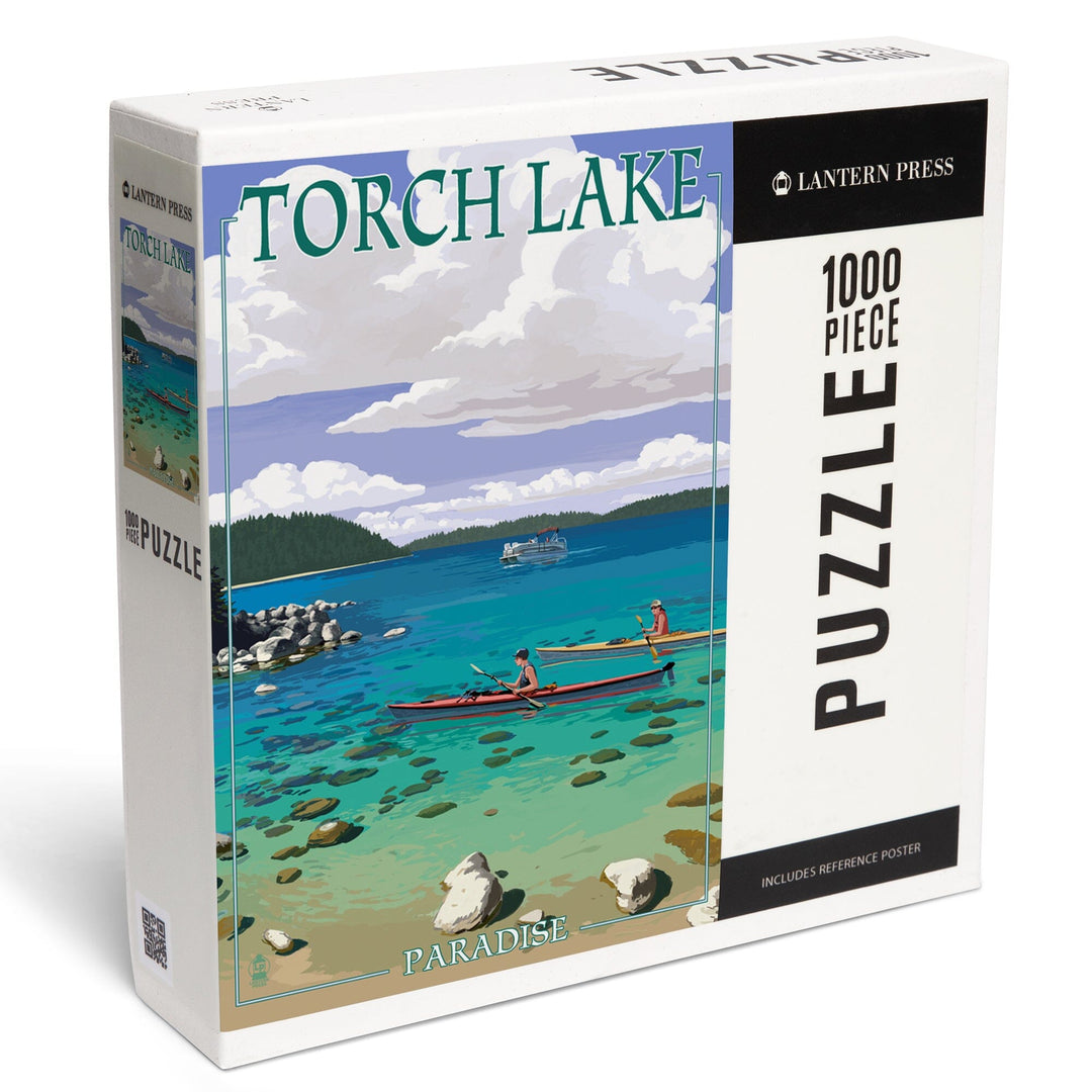 Torch Lake, Michigan, Kayakers, Jigsaw Puzzle Puzzle Lantern Press 