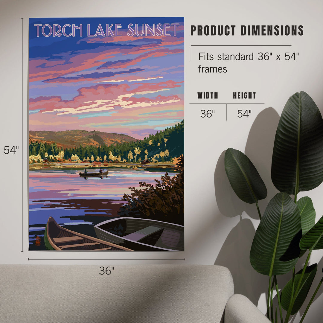 Torch Lake, Michigan, Lake Scene at Dusk, Art & Giclee Prints Art Lantern Press 