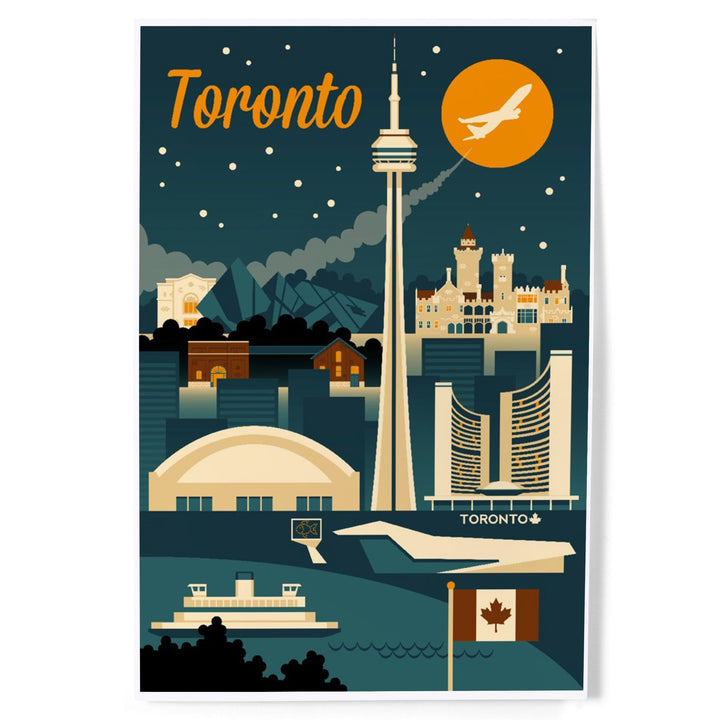 Toronto, Canada, Retro Skyline, Art & Giclee Prints Art Lantern Press 