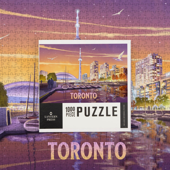 Toronto, Ontario, Oil Painting, Harbor, Jigsaw Puzzle Puzzle Lantern Press 
