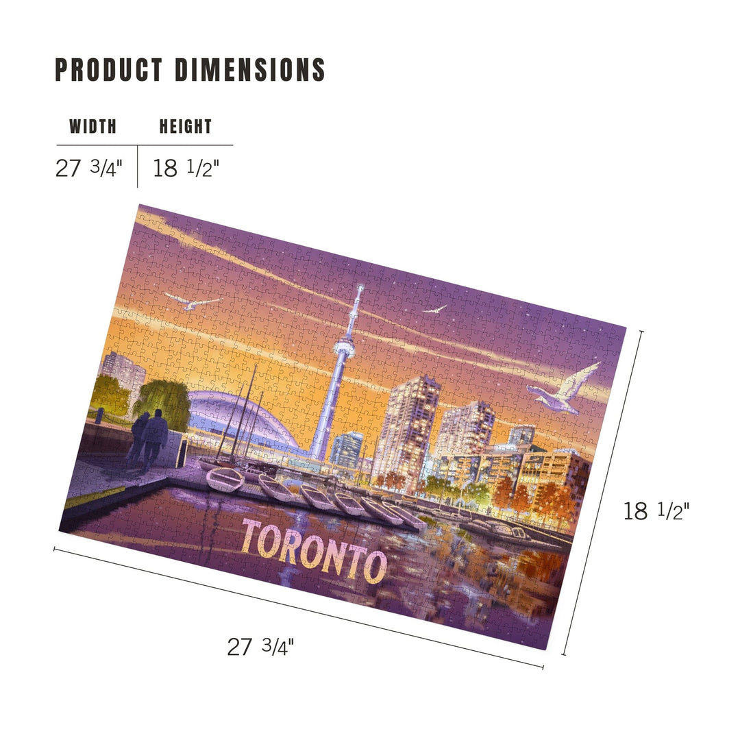 Toronto, Ontario, Oil Painting, Harbor, Jigsaw Puzzle Puzzle Lantern Press 