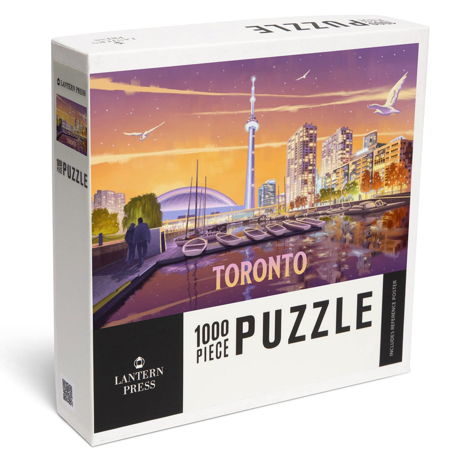Toronto, Ontario, Oil Painting, Harbor, Jigsaw Puzzle Puzzle Lantern Press 