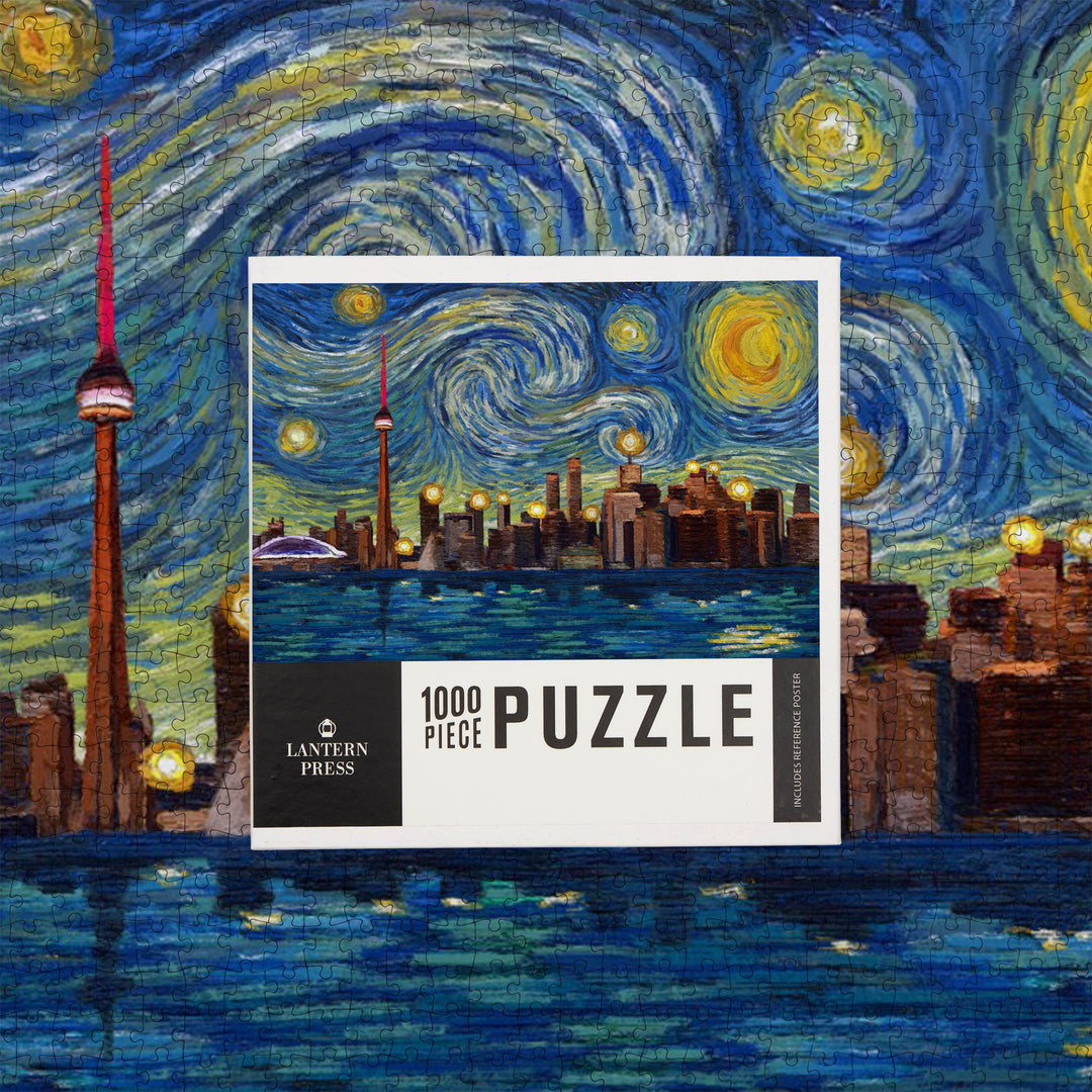 Toronto, Ontario, Starry Night City Series, Jigsaw Puzzle Puzzle Lantern Press 