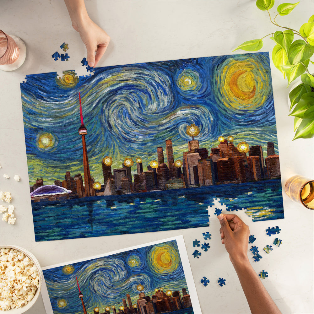 Toronto, Ontario, Starry Night City Series, Jigsaw Puzzle Puzzle Lantern Press 
