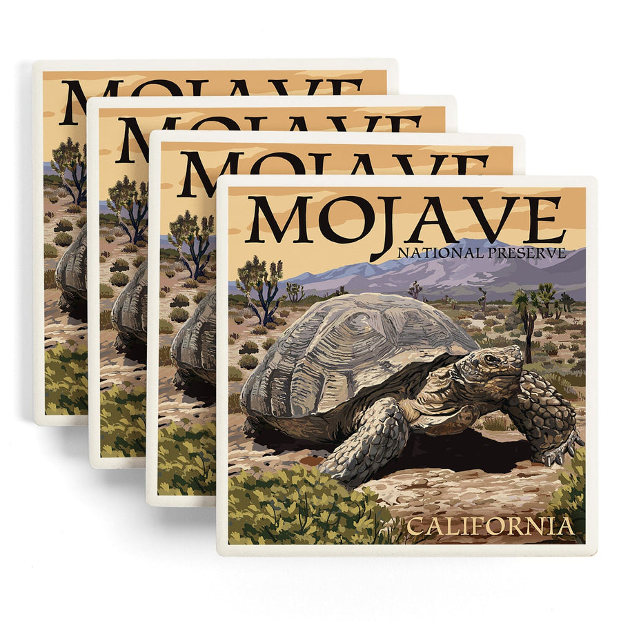 Tortoise, Mojave National Preserve, California, Lantern Press Artwork, Coaster Set Coasters Lantern Press 