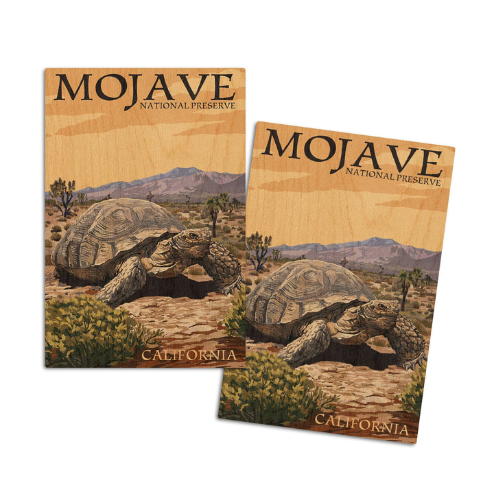 Tortoise, Mojave National Preserve, California, Lantern Press Artwork, Wood Signs and Postcards Wood Lantern Press 4x6 Wood Postcard Set 