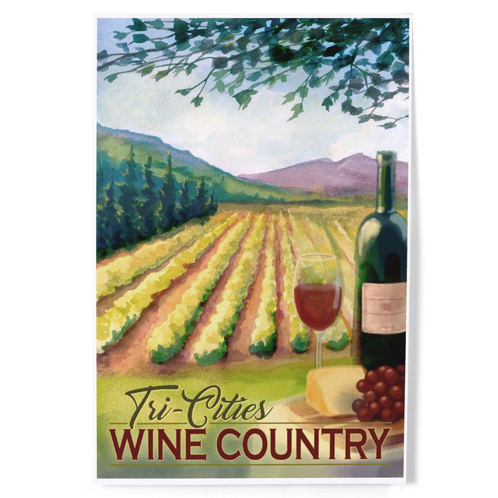 Tri-Cities, Washington Wine Country, Vineyard Scene, Art & Giclee Prints Art Lantern Press 