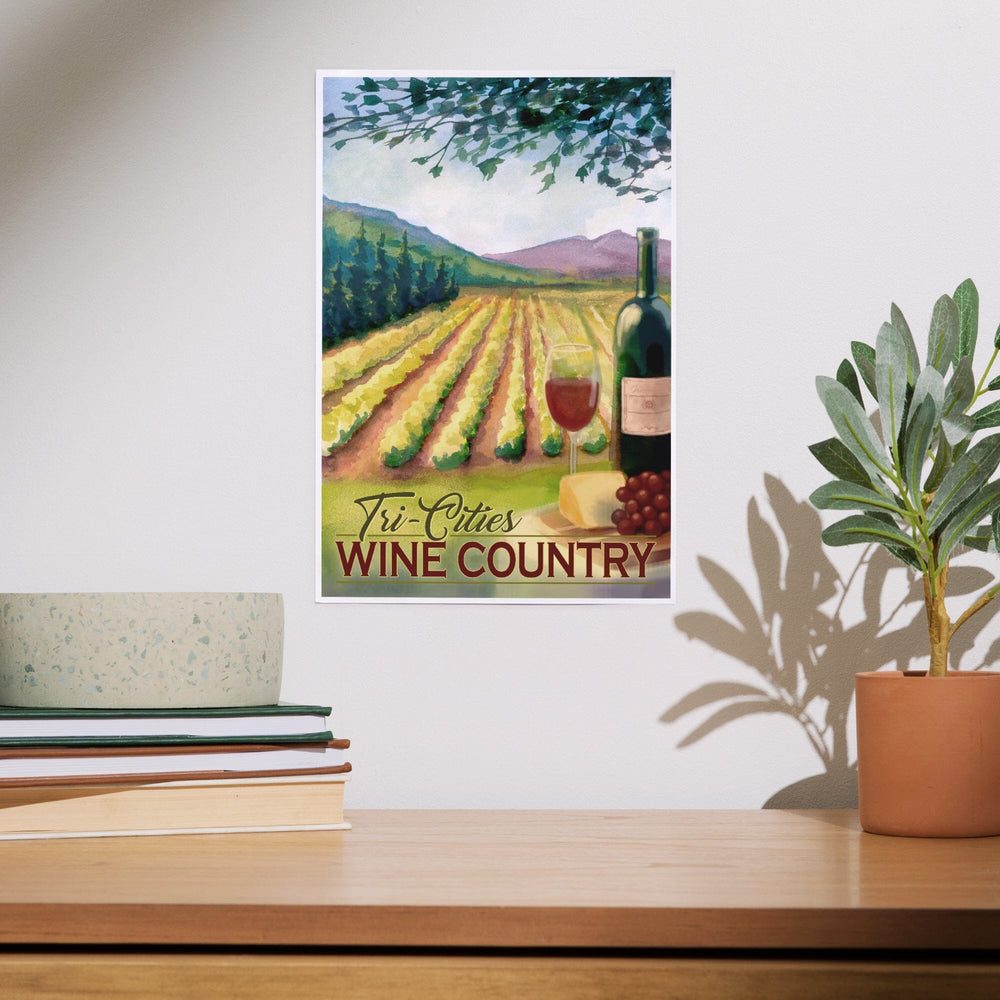 Tri-Cities, Washington Wine Country, Vineyard Scene, Art & Giclee Prints Art Lantern Press 