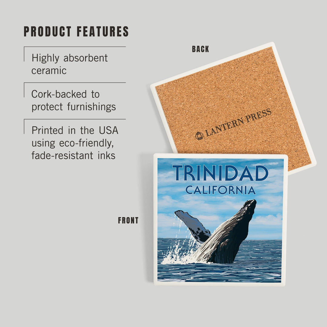 Trinidad, California, Humpback Whale, Coasters Coasters Lantern Press 