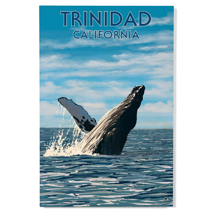 Trinidad, California, Humpback Whale, Wood Signs and Postcards Wood Lantern Press 