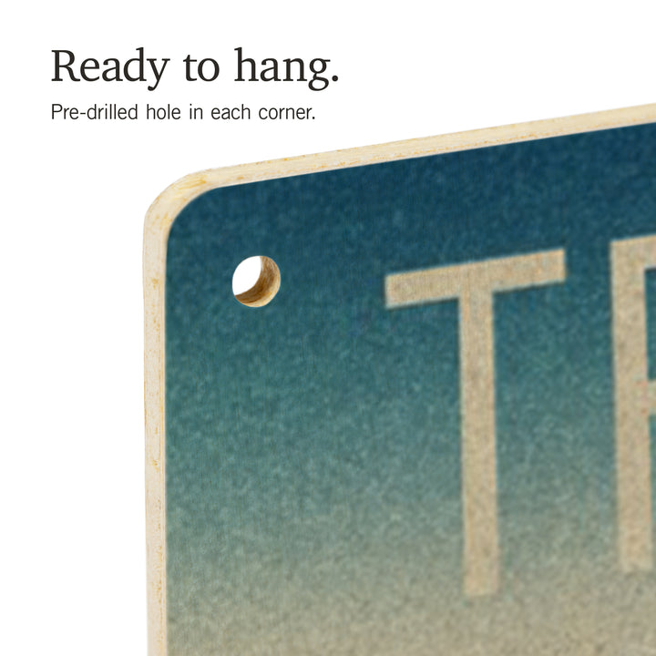 Trinidad, California, Mermaid, Woodblock, Wood Signs and Postcards Wood Lantern Press 