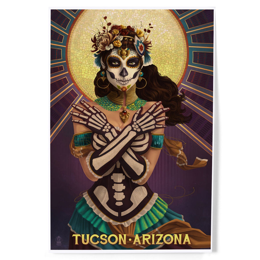 Tucson, Arizona, Day of the Dead Crossbones, Art & Giclee Prints Art Lantern Press 