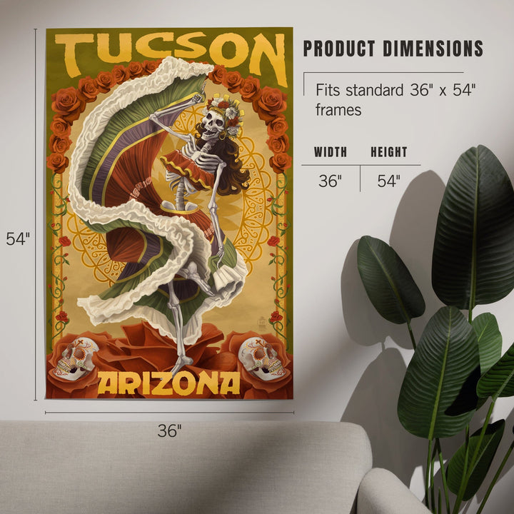 Tucson, Arizona, Day of the Dead Skeleton Dancing, Art & Giclee Prints Art Lantern Press 