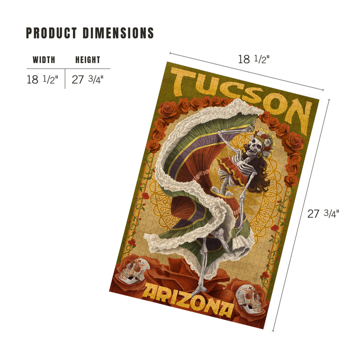 Tucson, Arizona, Day of the Dead Skeleton Dancing, Jigsaw Puzzle Puzzle Lantern Press 