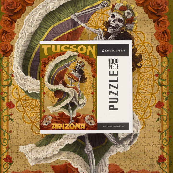 Tucson, Arizona, Day of the Dead Skeleton Dancing, Jigsaw Puzzle Puzzle Lantern Press 
