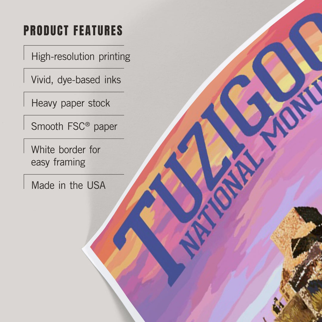 Tuzigoot National Monument, Arizona, Sunset, Art & Giclee Prints Art Lantern Press 