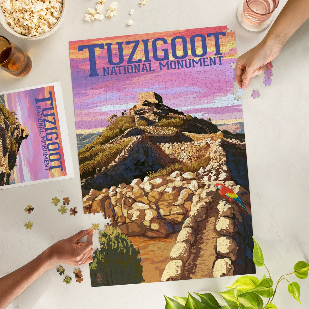 Tuzigoot National Monument, Arizona, Sunset, Jigsaw Puzzle Puzzle Lantern Press 