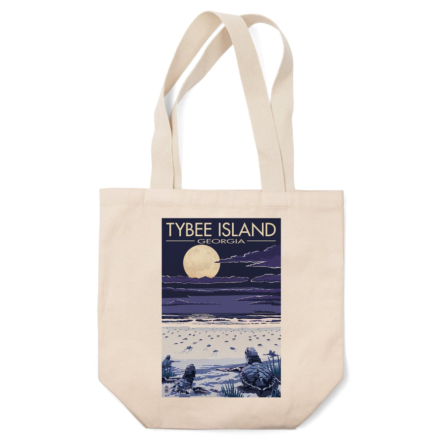 Tybee Island, Georgia, Sea Turtles Hatching, Lantern Press Artwork, Tote Bag Totes Lantern Press 