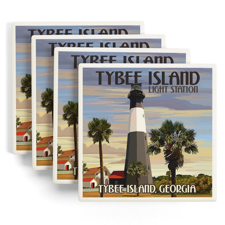 Tybee Island Light Station, Georgia, Coasters Coasters Lantern Press 