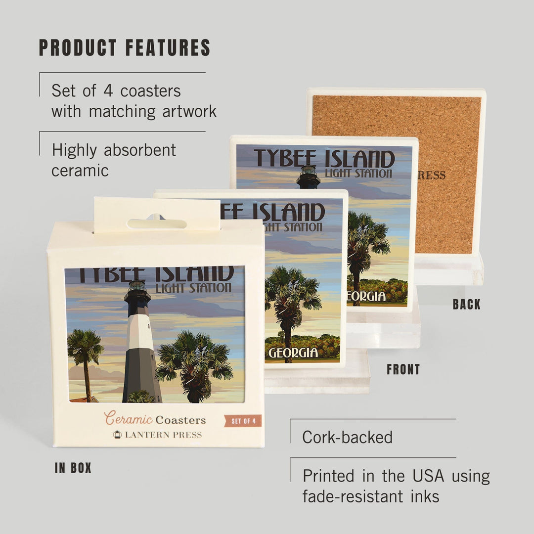 Tybee Island Light Station, Georgia, Coasters Coasters Lantern Press 