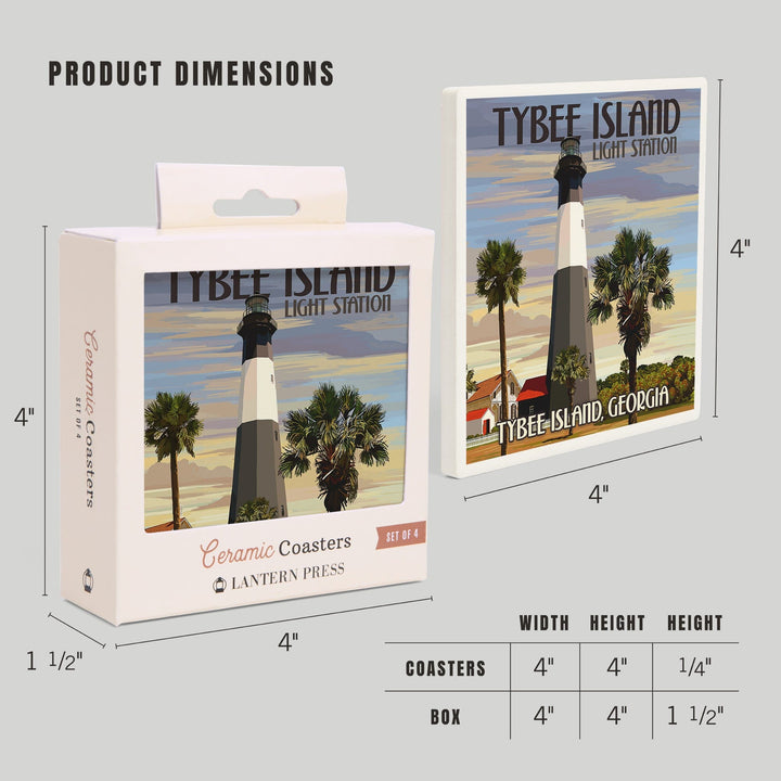 Tybee Island Light Station, Georgia, Coasters Coasters Lantern Press 
