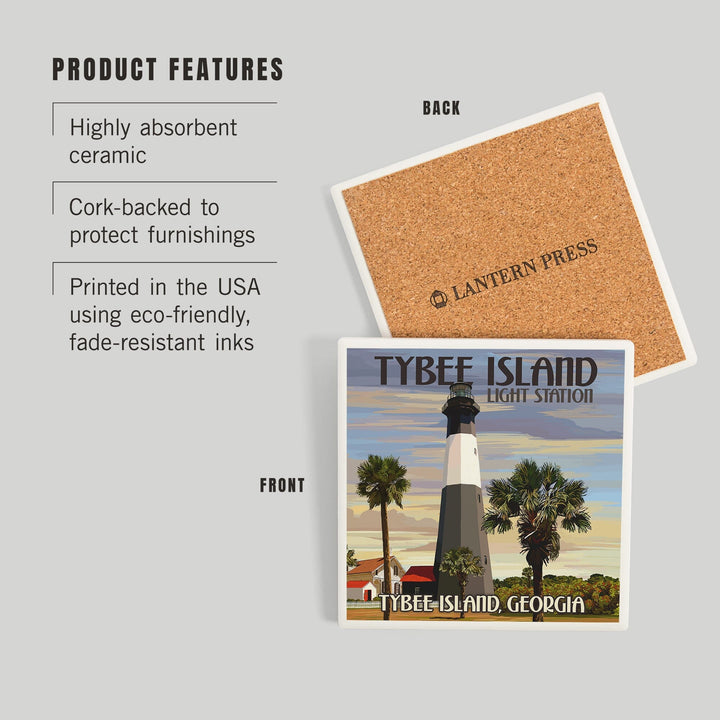 Tybee Island Light Station, Georgia, Coasters Coasters Lantern Press 