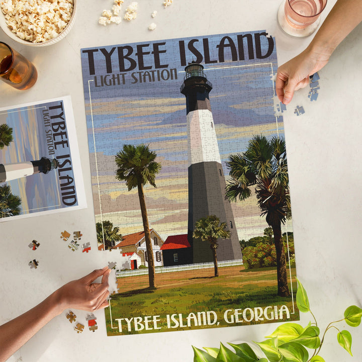 Tybee Island Light Station, Georgia, Jigsaw Puzzle Puzzle Lantern Press 