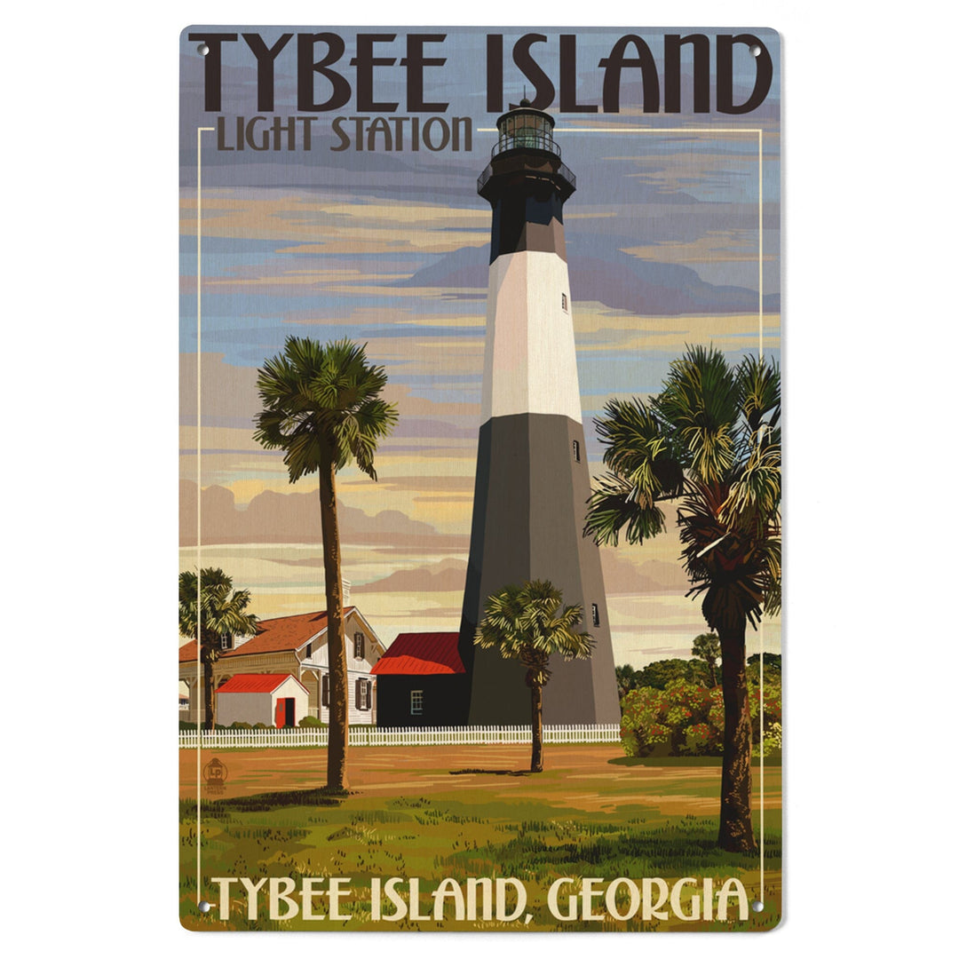 Tybee Island Light Station, Georgia, Lantern Press Artwork, Wood Signs and Postcards Wood Lantern Press 