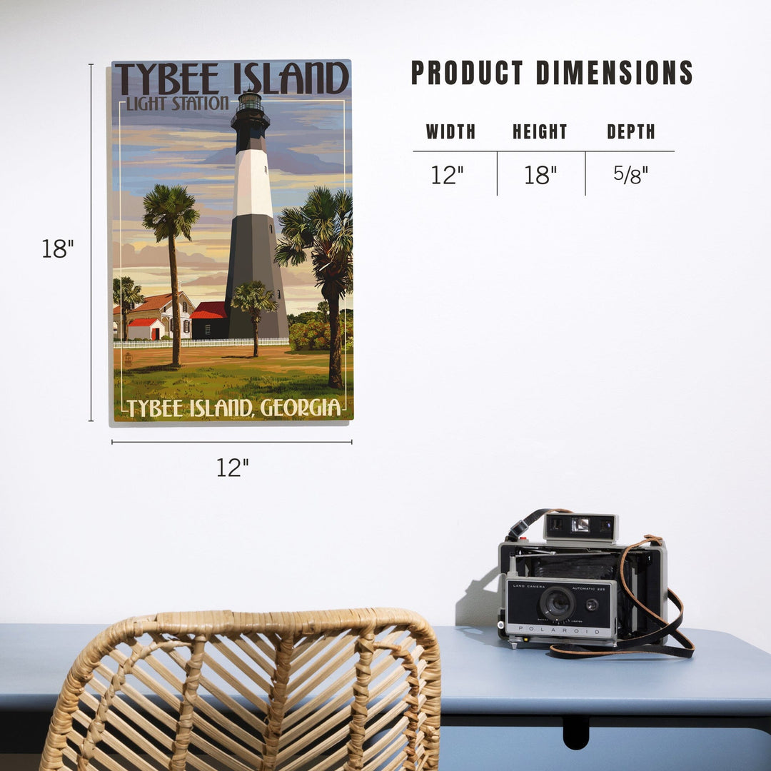Tybee Island Light Station, Georgia, Lantern Press Artwork, Wood Signs and Postcards Wood Lantern Press 