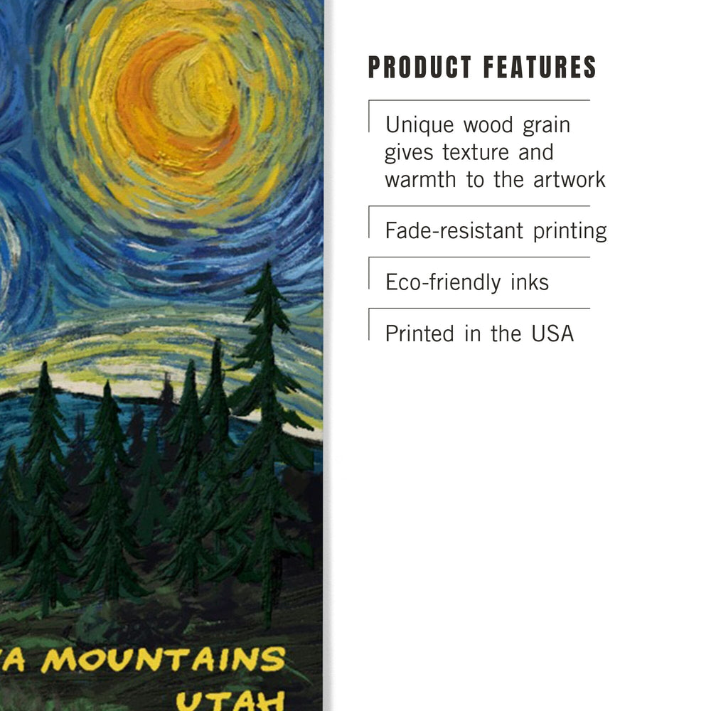 Uinta Mountains, Utah, Bigfoot, Starry Night, Lantern Press Artwork, Wood Signs and Postcards Wood Lantern Press 