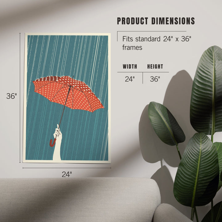Umbrella, Letterpress, Art & Giclee Prints Art Lantern Press 