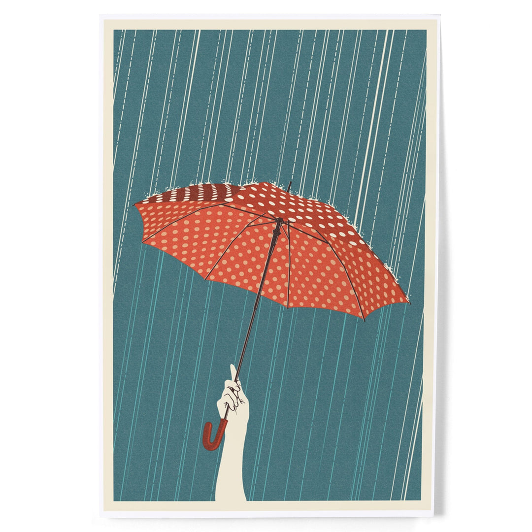 Umbrella, Letterpress, Art & Giclee Prints Art Lantern Press 