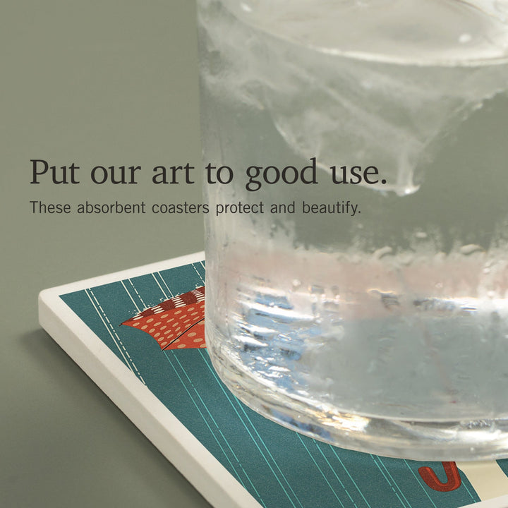 Umbrella, Letterpress, Coasters Coasters Lantern Press 