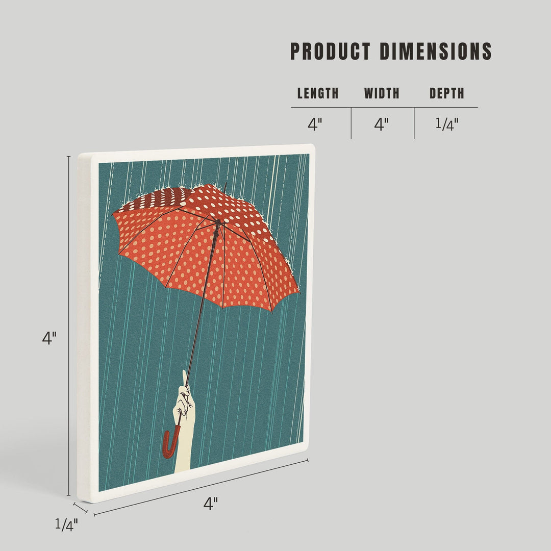 Umbrella, Letterpress, Coasters Coasters Lantern Press 
