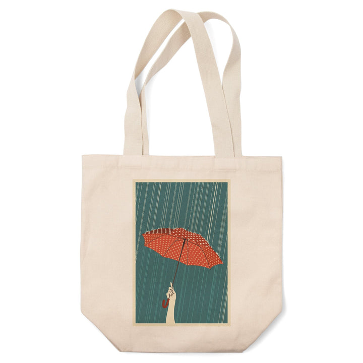 Umbrella, Letterpress, Lantern Press Artwork, Tote Bag Totes Lantern Press 